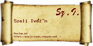 Szeli Iván névjegykártya