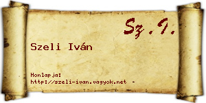 Szeli Iván névjegykártya